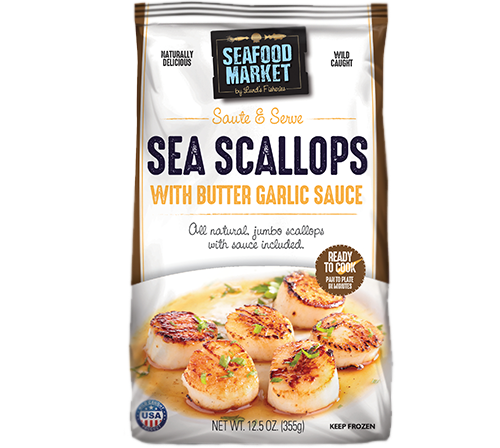 Seafood Market Scallops with Butter Garlic Sauce Packaging